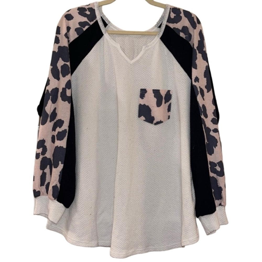 Cheetah Thermal Long Sleeve Pocket T-Shirt Sz XXL